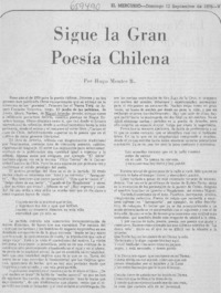 Sigue la gran poesía chilena Sigue la gran poesía chilena