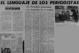 Un Periodista provinciano y la Academia de la lengua. Un Periodista provinciano y la Academia de la lengua.