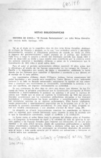Historia de Chile, "el periodo parlamentario" Historia de Chile, "el periodo parlamentario"