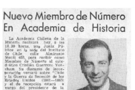 Nuevo miembro de número en academia de historia. Nuevo miembro de número en academia de historia.