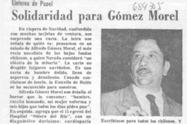 Solidaridad para Gómez Morel Solidaridad para Gómez Morel
