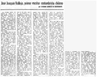 José Joaquín Vallejo, primer escritor costumbrista chileno José Joaquín Vallejo, primer escritor costumbrista chileno