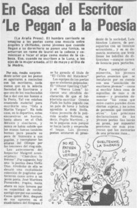 En casa del escritor "le pegan" a la poesía. En casa del escritor "le pegan" a la poesía.
