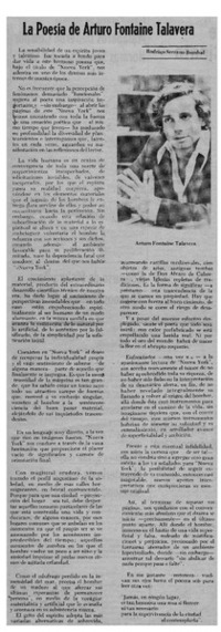 La poesía de Arturo Fontaine Talavera La poesía de Arturo Fontaine Talavera