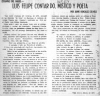 Luis Felipe Contardo, místico y poeta Luis Felipe Contardo, místico y poeta