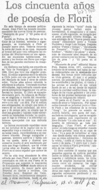 Los cincuenta años de poesía de Florit Los cincuenta años de poesía de Florit