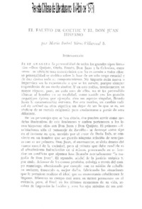El Fausto de Goethe y el Don Juan hispano El Fausto de Goethe y el Don Juan hispano