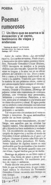 Poemas rumorosos Poemas rumorosos
