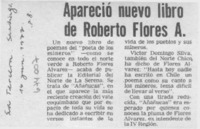 Apareció nuevo libro de Roberto Flores A. Apareció nuevo libro de Roberto Flores A.