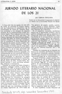 Jurado Literario Nacional de los 21 Jurado Literario Nacional de los 21