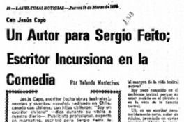 Un Autor para Sergio Feito; escritor incursiona en la comedia Un Autor para Sergio Feito; escritor incursiona en la comedia