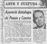 Apareció antología de poesía y cuento. Apareció antología de poesía y cuento.