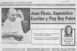 Juan Firula, coprolálico escritor y play boy pobre : [entrevista} Juan Firula, coprolálico escritor y play boy pobre : [entrevista}