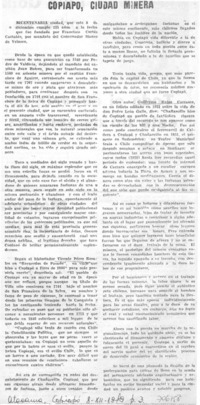 Copiapó, ciudad minera. Copiapó, ciudad minera.