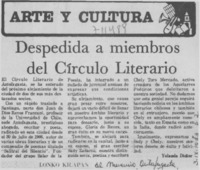 Despedida a miembros del círculo literario Despedida a miembros del círculo literario