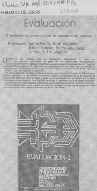 Evaluación. Evaluación.