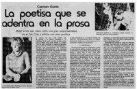 La poetisa que se adentra en la prosa. La poetisa que se adentra en la prosa.