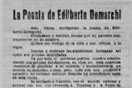 La Poesía de Edilberto Domarchi La Poesía de Edilberto Domarchi