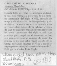 Cagliostro y poemas. Cagliostro y poemas.