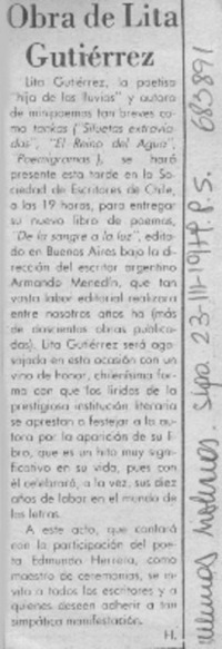 Obra de Lita Gutiérrez Obra de Lita Gutiérrez