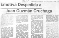 Emotiva despedida a Juan Guzmán Cruchaga. Emotiva despedida a Juan Guzmán Cruchaga.
