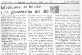 Lafourcade, el folletín y la generación del 50 Lafourcade, el folletín y la generación del 50