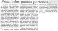 Premiados poetas porteños Premiados poetas porteños