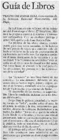 Teatro de Jorge Díaz. Teatro de Jorge Díaz.