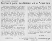 Polémica poco académica en la Academia Polémica poco académica en la Academia