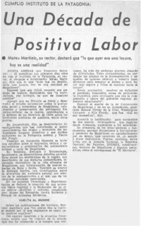 Una década de positiva labor Una década de positiva labor