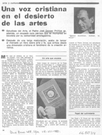 Una voz cristiana en el desierto de las artes Una voz cristiana en el desierto de las artes
