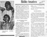 Sólo teatro. Sólo teatro.