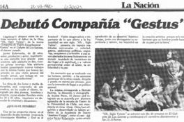 Debutó compañía "Gestus". Debutó compañía "Gestus".