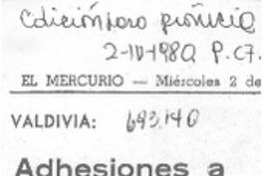 Adhesiones a Jorge Millas Adhesiones a Jorge Millas