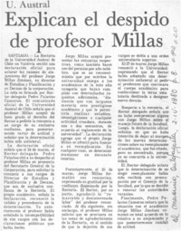 Explican el despido de profesor Millas. Explican el despido de profesor Millas.