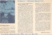 Poemas y prosas selectos Poemas y prosas selectos