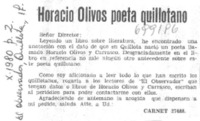 Horacio Olivos poeta quillotano. Horacio Olivos poeta quillotano.