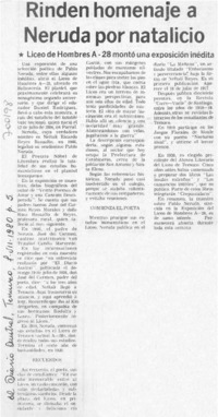 Rinden homenaje a Neruda por natalicio. Rinden homenaje a Neruda por natalicio.