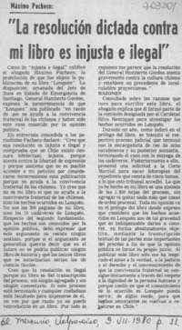 "La Resolución dictada contra mi libro es injusta e ilegal". "La Resolución dictada contra mi libro es injusta e ilegal".