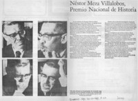 Néstor Meza Villalobos, Premio Nacional de Historia. Néstor Meza Villalobos, Premio Nacional de Historia.