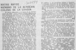Matías Rafide miembro de la Academia de la Lengua. Matías Rafide miembro de la Academia de la Lengua.