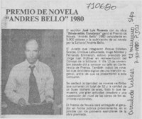 Premio de novela "Andrés Bello" 1980. Premio de novela "Andrés Bello" 1980.
