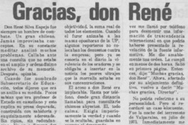 Gracias, don René Gracias, don René