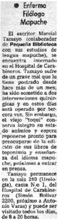 Enfermo filólogo mapuche. Enfermo filólogo mapuche.