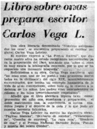 Libro sobre onas prepara escritor Carlos Vega L. Libro sobre onas prepara escritor Carlos Vega L.