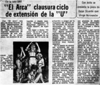 "El Arca" clausura ciclodeextensión de la "U". "El Arca" clausura ciclodeextensión de la "U".