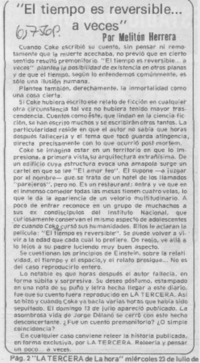 "El Tiempo es reversible -- a veces" "El Tiempo es reversible -- a veces"