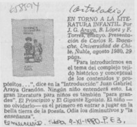 En torno a la literatura infantil. En torno a la literatura infantil.