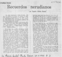 Recuerdos nerudianos Recuerdos nerudianos