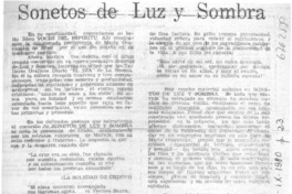 Sonetos de luz y sombra Sonetos de luz y sombra